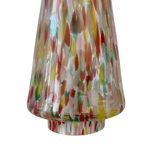 Hand Blown Poland Art Glass CHRISTMAS TREE 14.5" Set of 2 Multicolor Holiday NEW - Picture 10 of 16